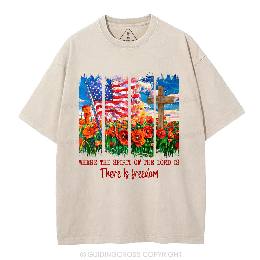 Where The Spirit Of The Lord Is There Is Kingdoom Christian Washed T-Shirt
