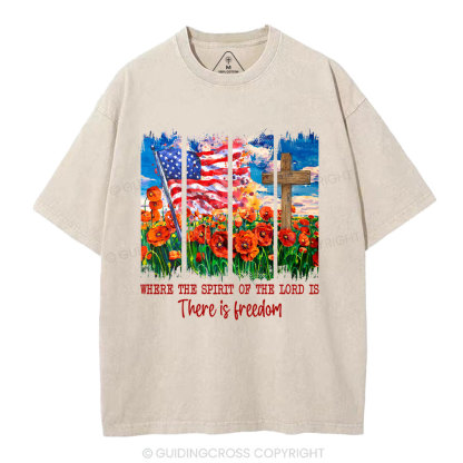 Where The Spirit Of The Lord Is There Is Kingdoom Christian Washed T-Shirt