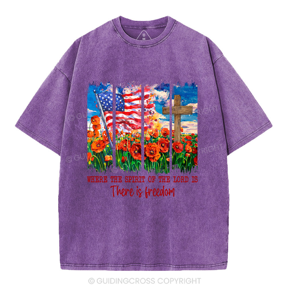 Where The Spirit Of The Lord Is There Is Kingdoom Christian Washed T-Shirt