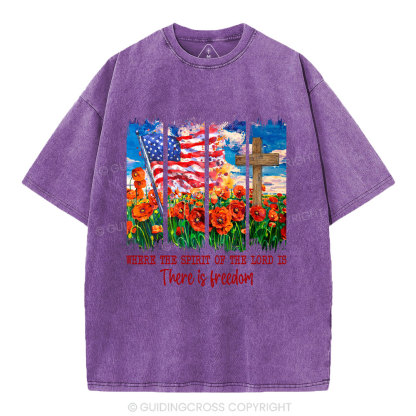 Where The Spirit Of The Lord Is There Is Kingdoom Christian Washed T-Shirt