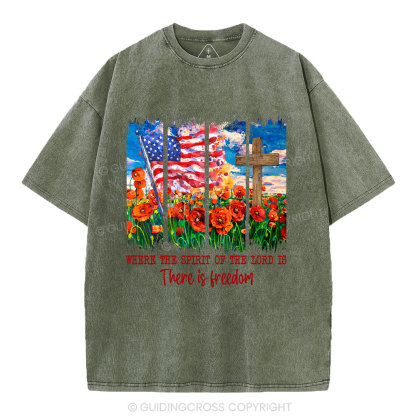 Where The Spirit Of The Lord Is There Is Kingdoom Christian Washed T-Shirt