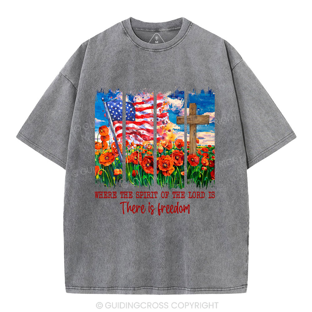 Where The Spirit Of The Lord Is There Is Kingdoom Christian Washed T-Shirt