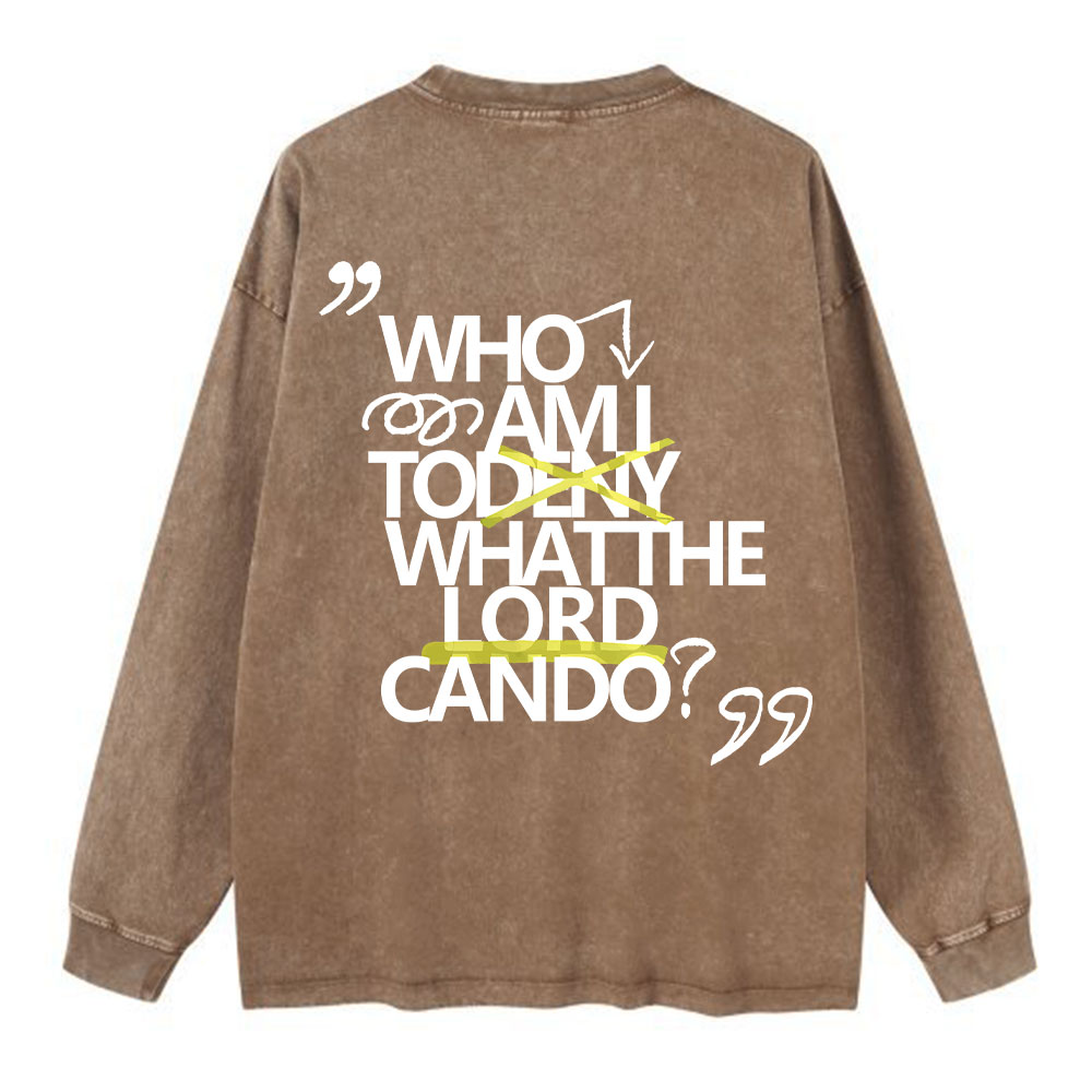 Who Am I Christian Washed Long Sleeve T-Shirt