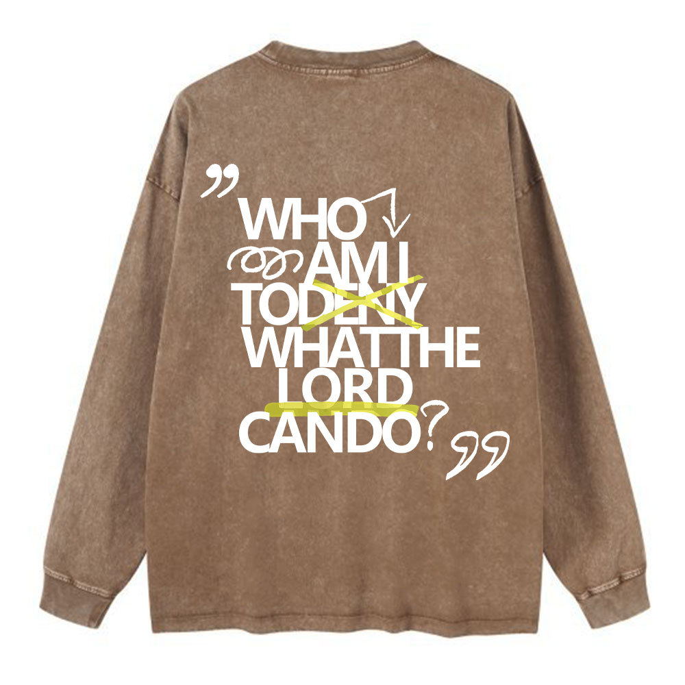 Who Am I Christian Washed Long Sleeve T-Shirt