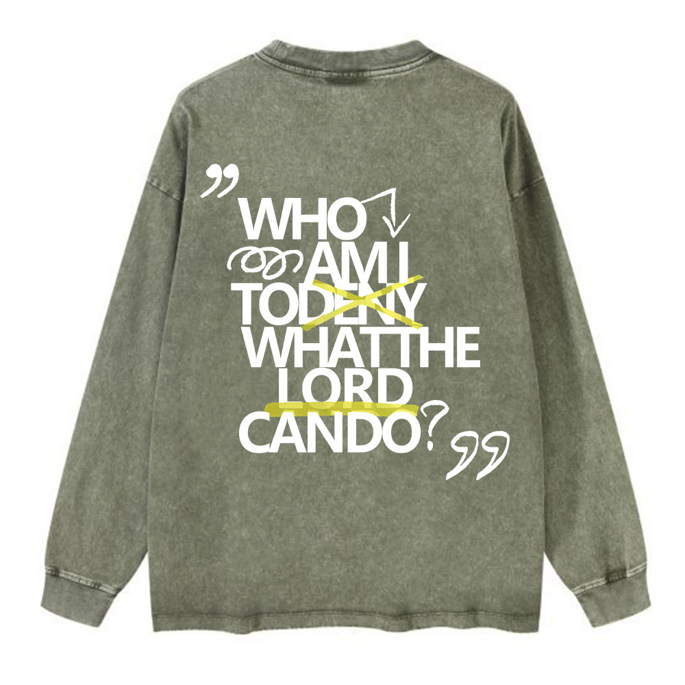 Who Am I Christian Washed Long Sleeve T-Shirt