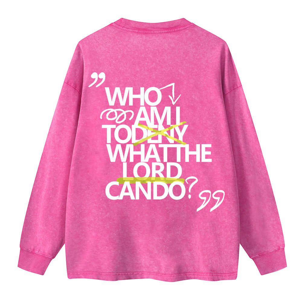 Who Am I Christian Washed Long Sleeve T-Shirt