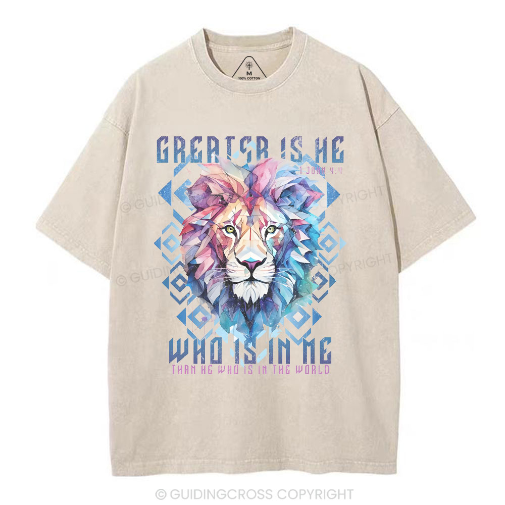 Who Is In Me Christian Washed T-Shirt