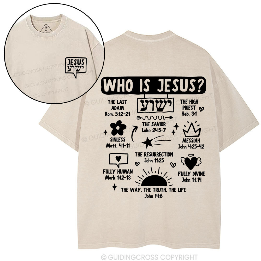 Who Is Jesus Christian Washed T-Shirt
