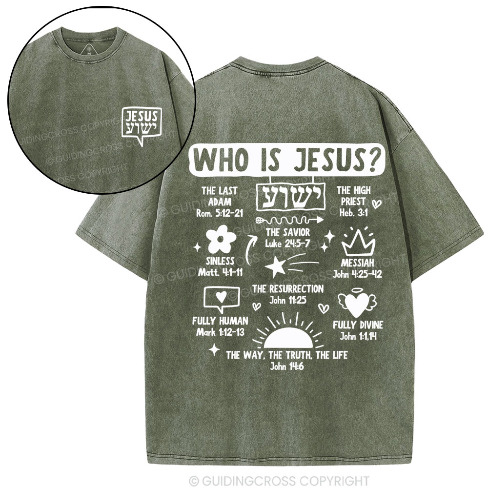 Who Is Jesus Christian Washed T-Shirt