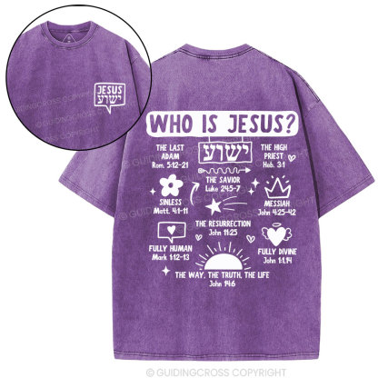 Who Is Jesus Christian Washed T-Shirt