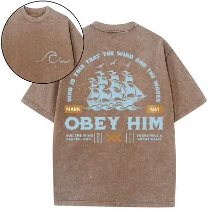 Who Is This That The Wind Christian Washed T-Shirt