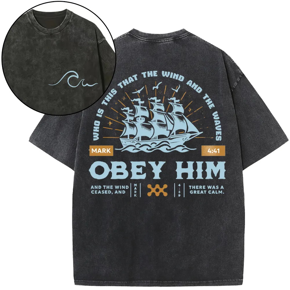 Who Is This That The Wind Christian Washed T-Shirt