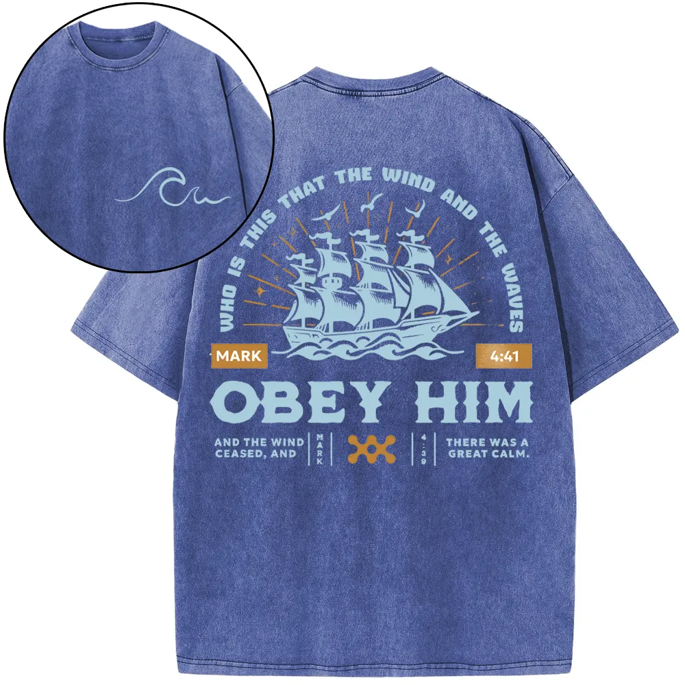 Who Is This That The Wind Christian Washed T-Shirt