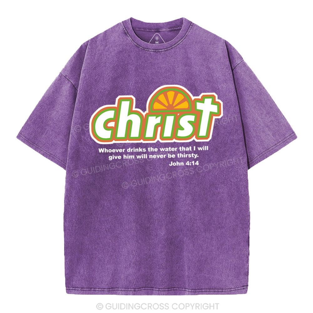 Whoever Drinks The Water Christian Washed T-Shirt