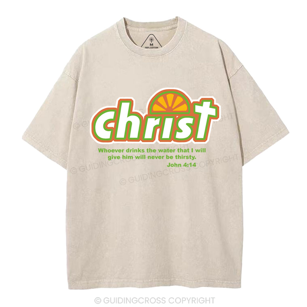 Whoever Drinks The Water Christian Washed T-Shirt