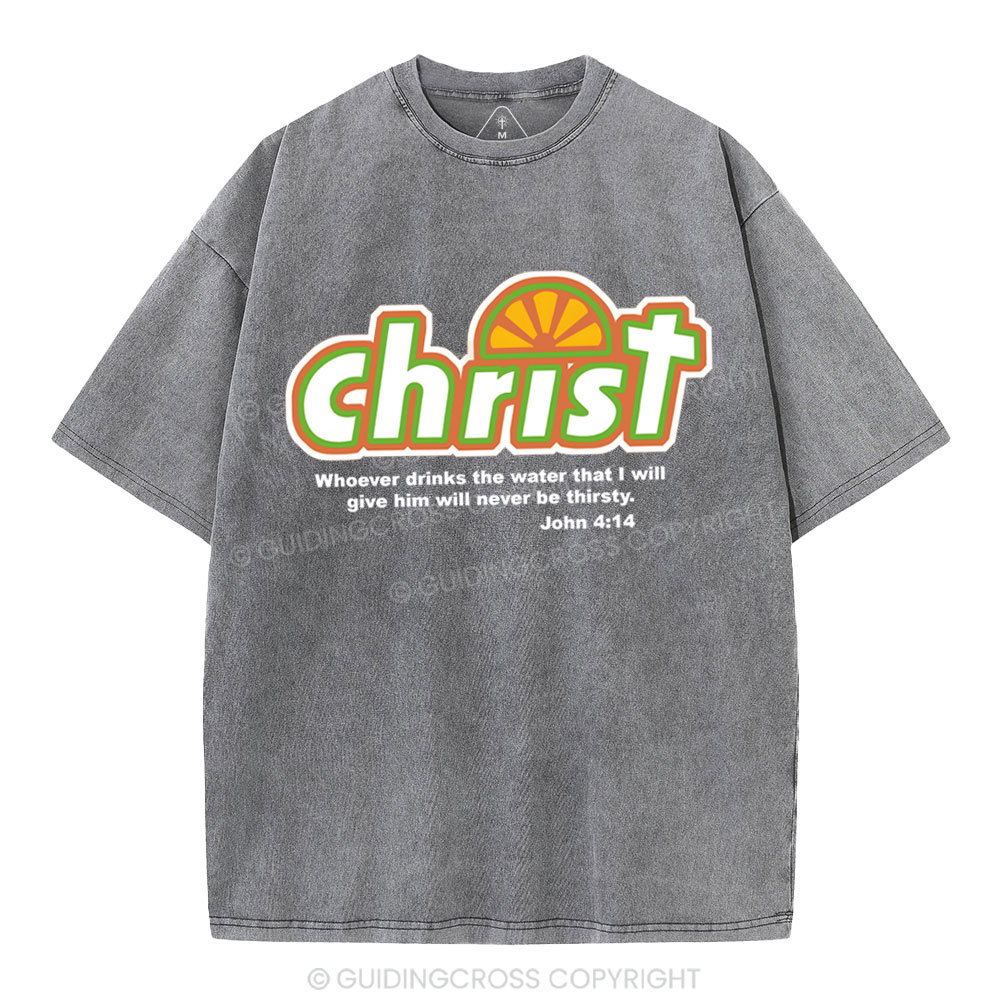 Whoever Drinks The Water Christian Washed T-Shirt
