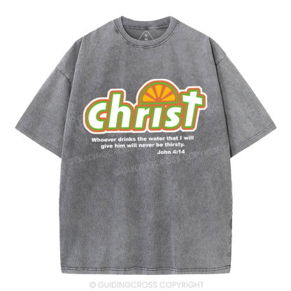 Whoever Drinks The Water Christian Washed T-Shirt