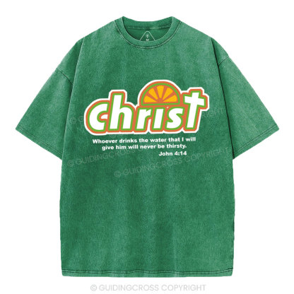 Whoever Drinks The Water Christian Washed T-Shirt