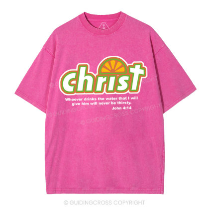 Whoever Drinks The Water Christian Washed T-Shirt