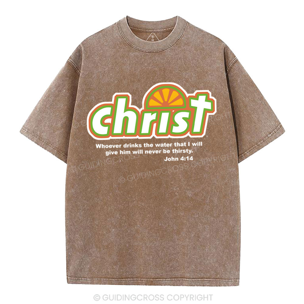 Whoever Drinks The Water Christian Washed T-Shirt