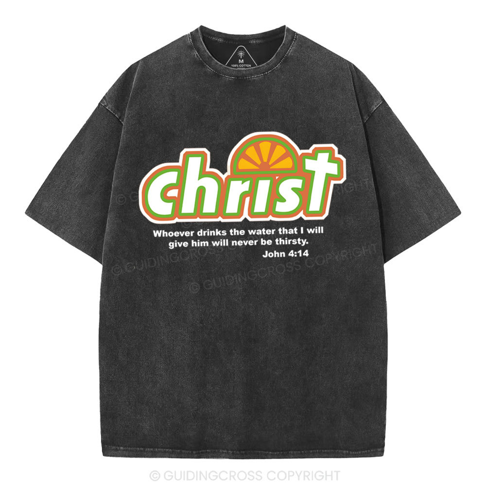 Whoever Drinks The Water Christian Washed T-Shirt