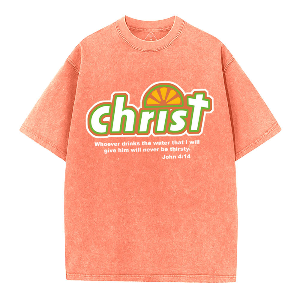 Whoever Drinks The Water Christian Washed T-Shirt