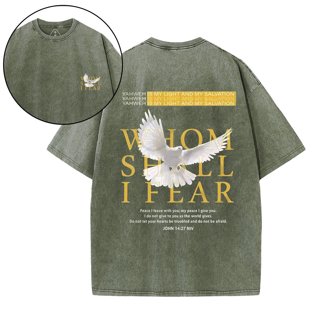 Whom Shall I Fear Christian Washed T-Shirt