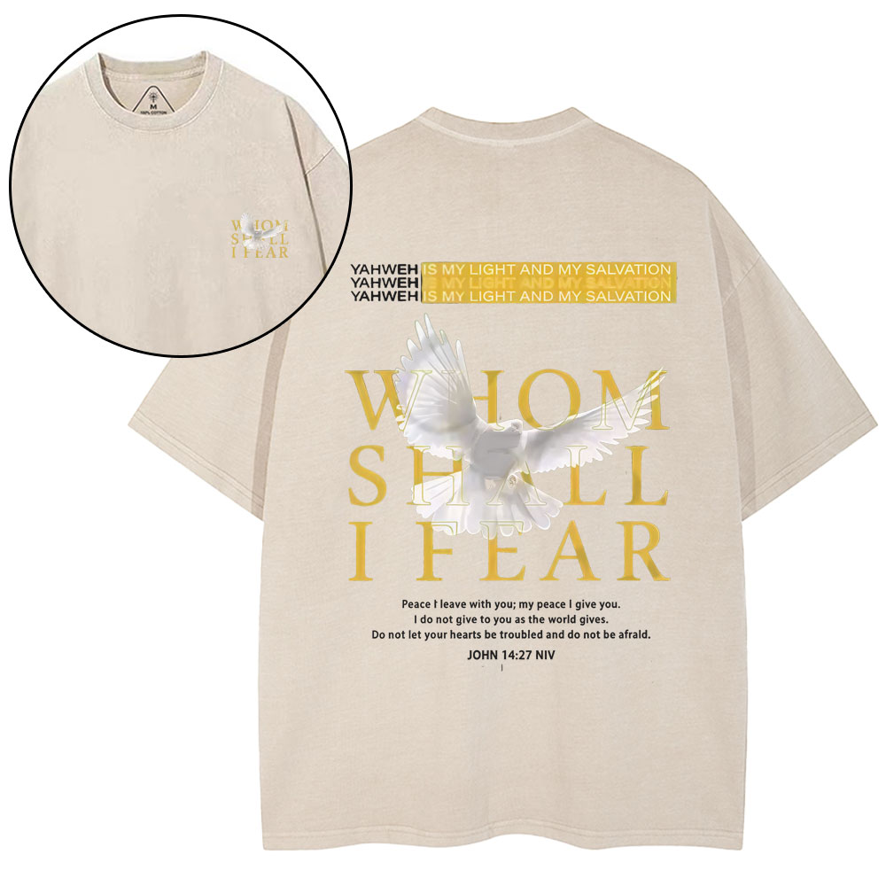 Whom Shall I Fear Christian Washed T-Shirt