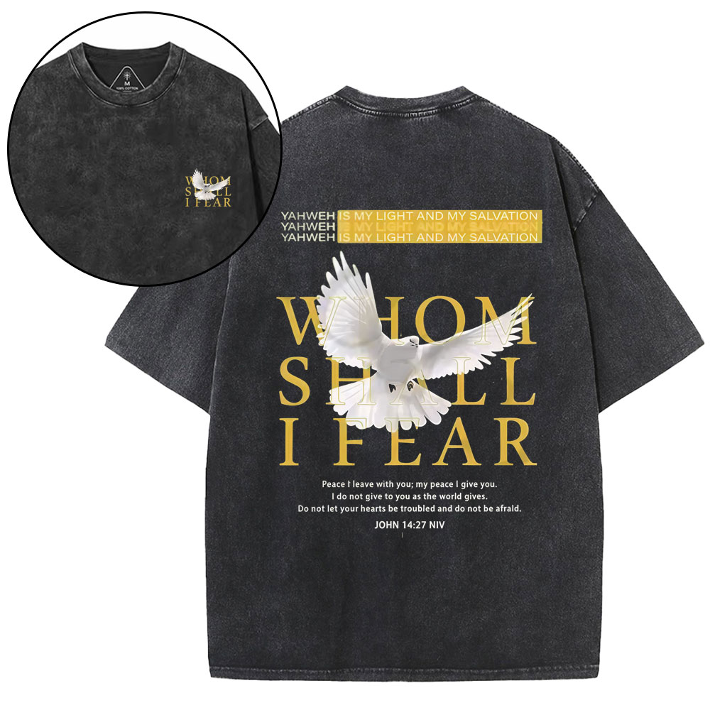 Whom Shall I Fear Christian Washed T-Shirt