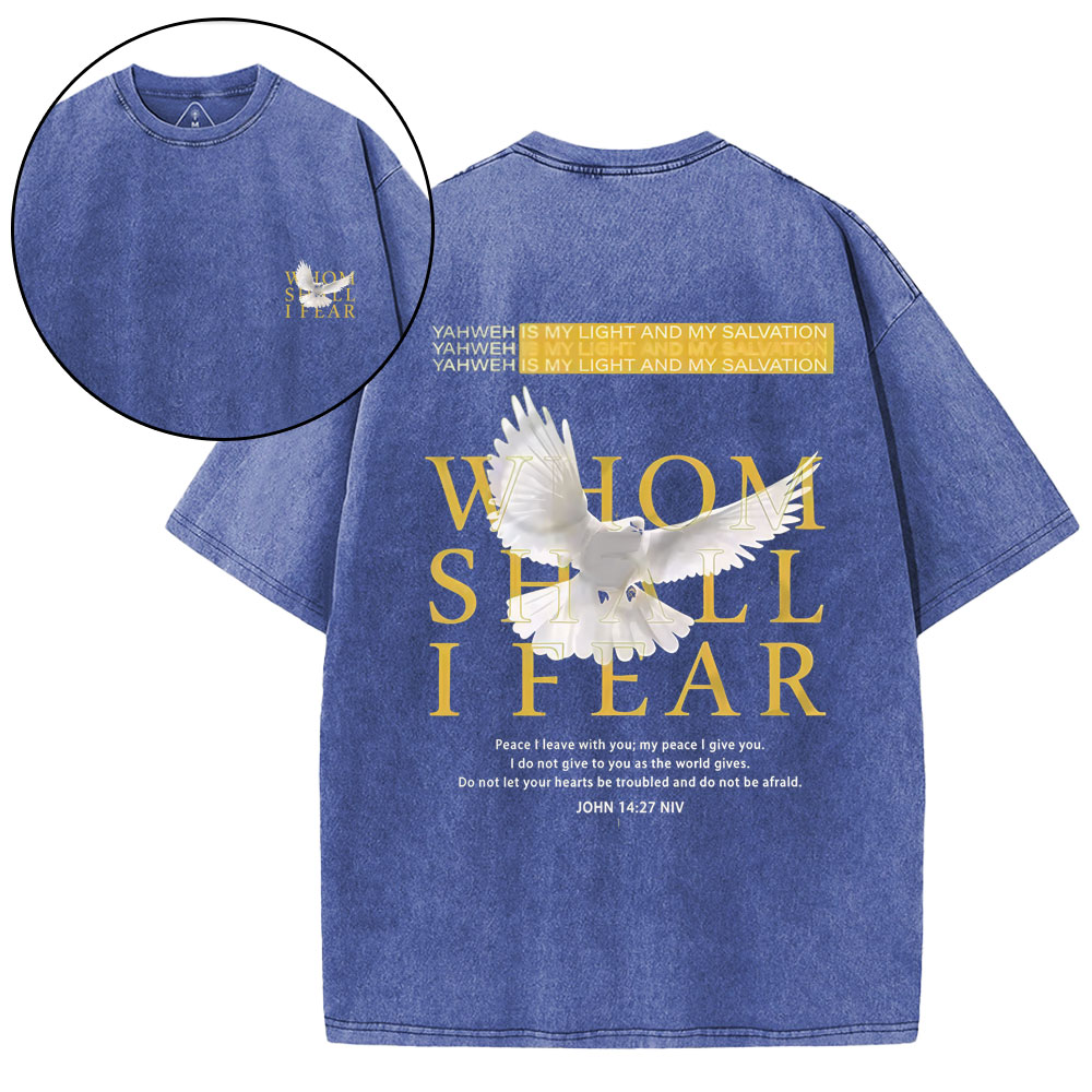 Whom Shall I Fear Christian Washed T-Shirt