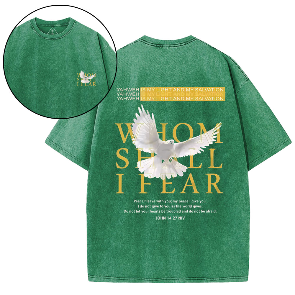 Whom Shall I Fear Christian Washed T-Shirt