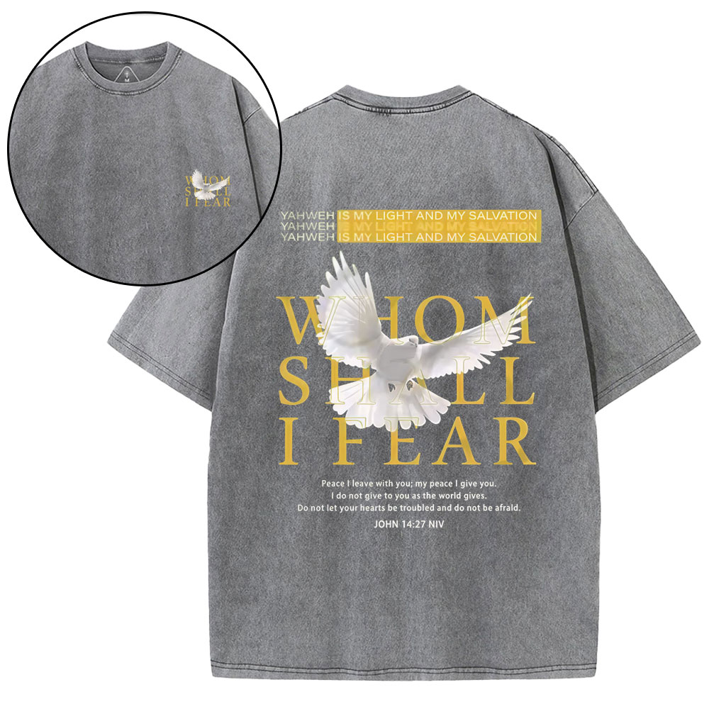Whom Shall I Fear Christian Washed T-Shirt