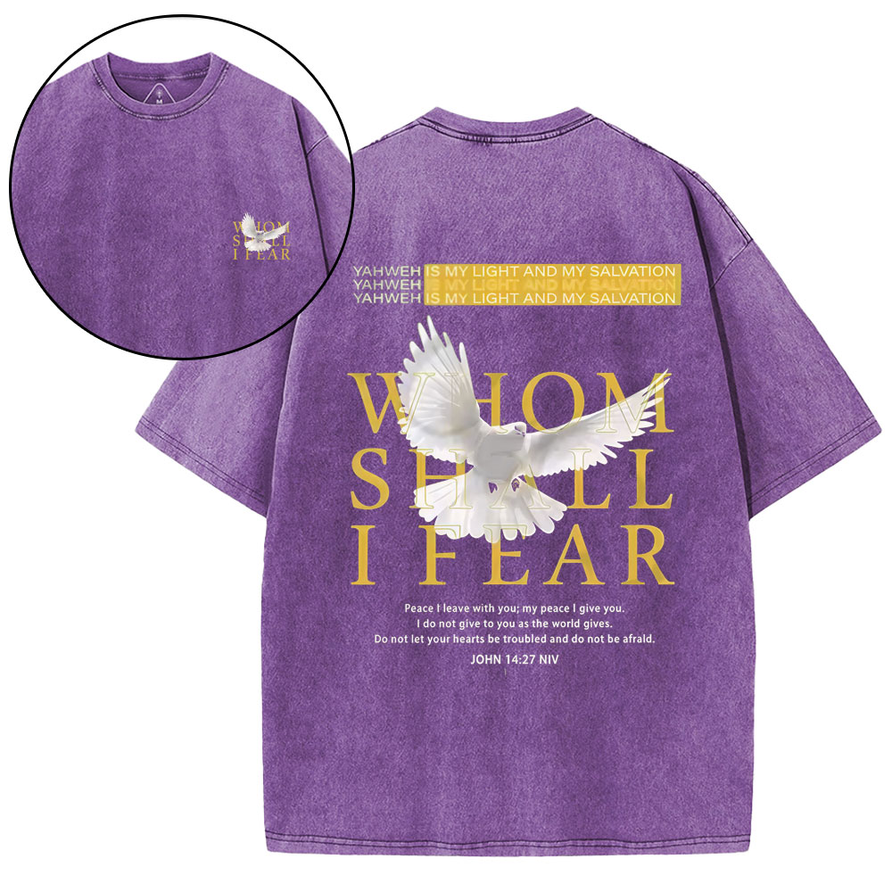 Whom Shall I Fear Christian Washed T-Shirt