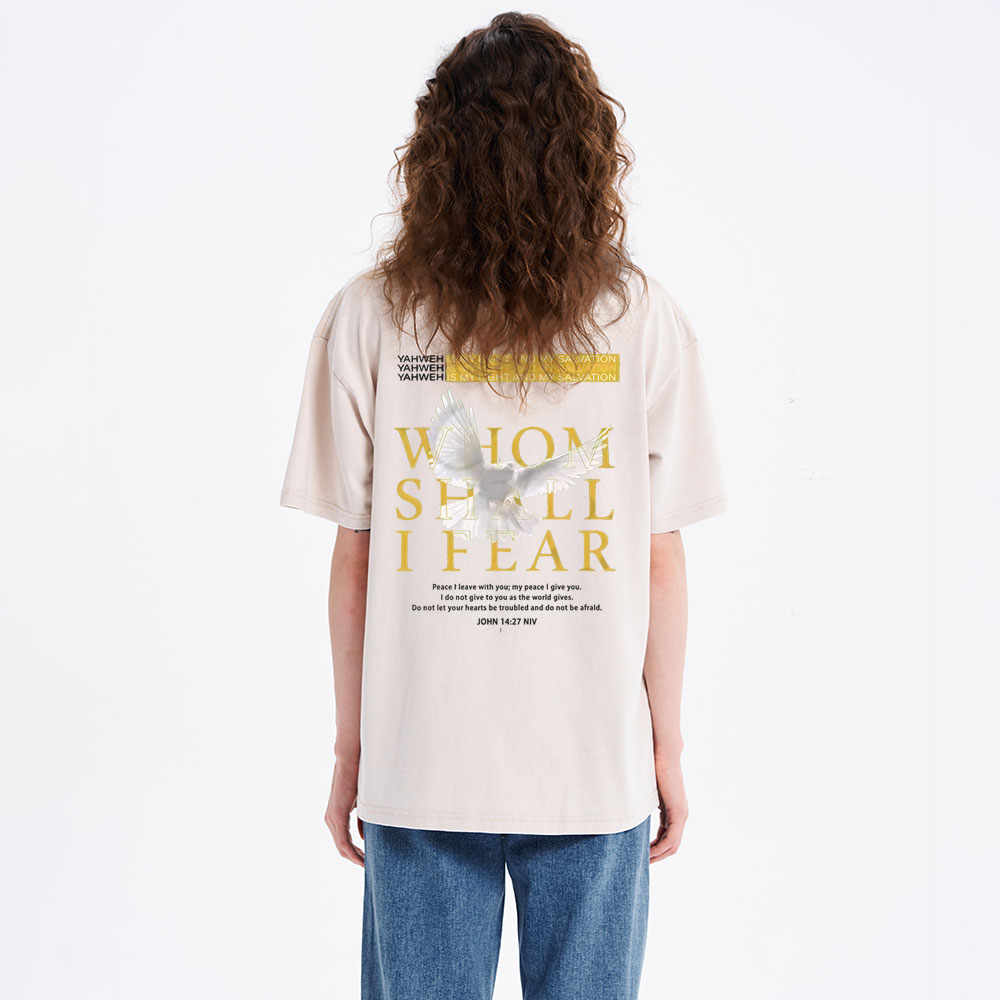 Whom Shall I Fear Christian Washed T-Shirt