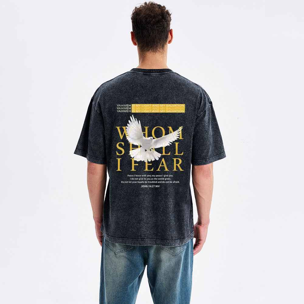Whom Shall I Fear Christian Washed T-Shirt