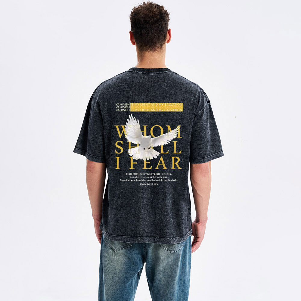 Whom Shall I Fear Christian Washed T-Shirt