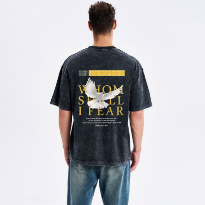 Whom Shall I Fear Christian Washed T-Shirt