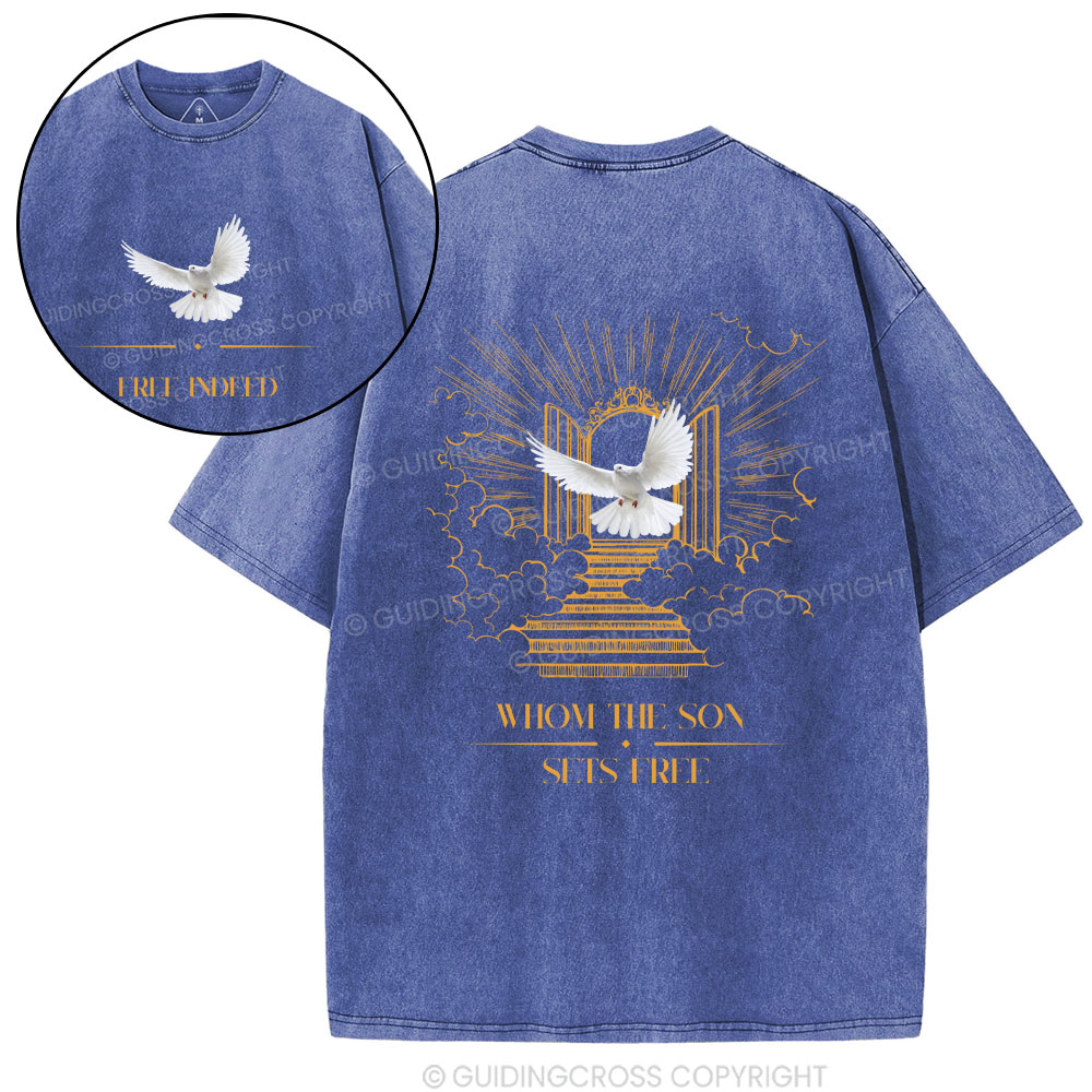 Whom The Sun Sets Free Christian Washed T-Shirt