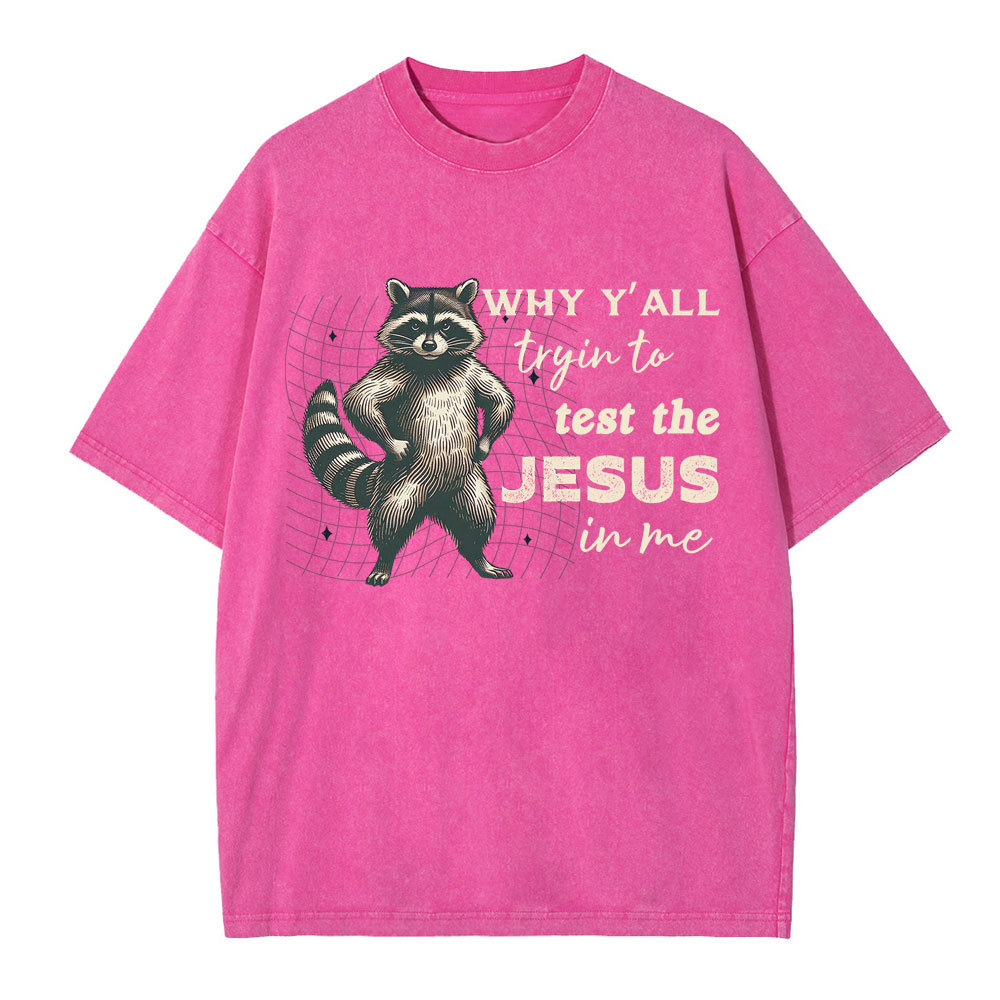 Why Y'all Trying To Test The Jesus In Me Christian Washed T-Shirt