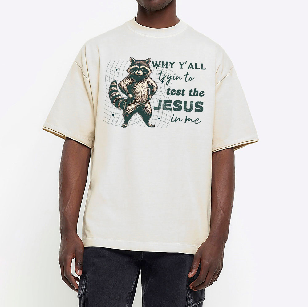 Why Y'all Trying To Test The Jesus In Me Christian Washed T-Shirt