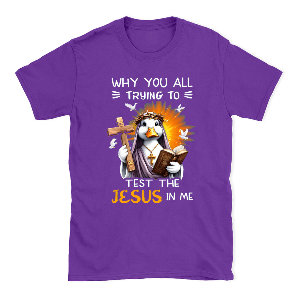 Why You All Trying To Test The Jesus In Me Chrisitian T-Shirt