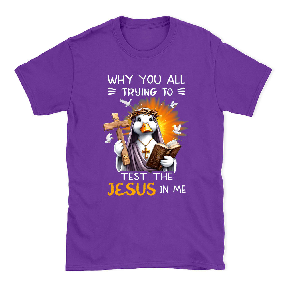 Why You All Trying To Test The Jesus In Me Chrisitian T-Shirt