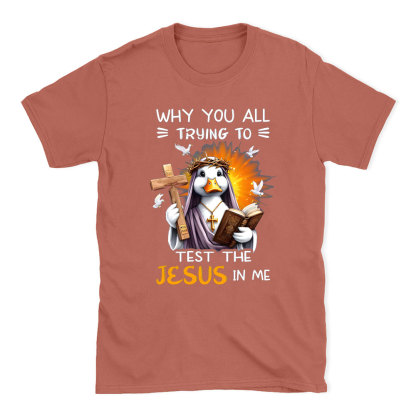 Why You All Trying To Test The Jesus In Me Chrisitian T-Shirt