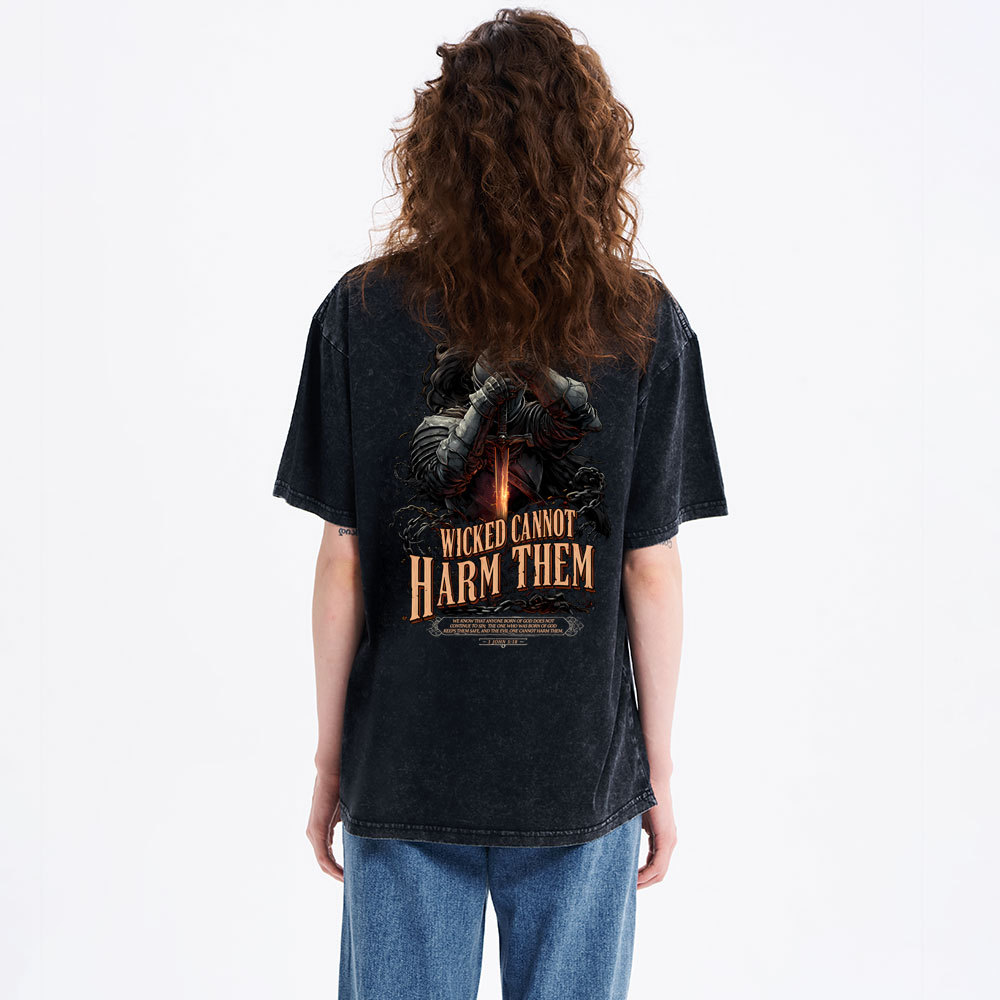 Wicked Cannot Harm Them Christian Washed T-Shirt
