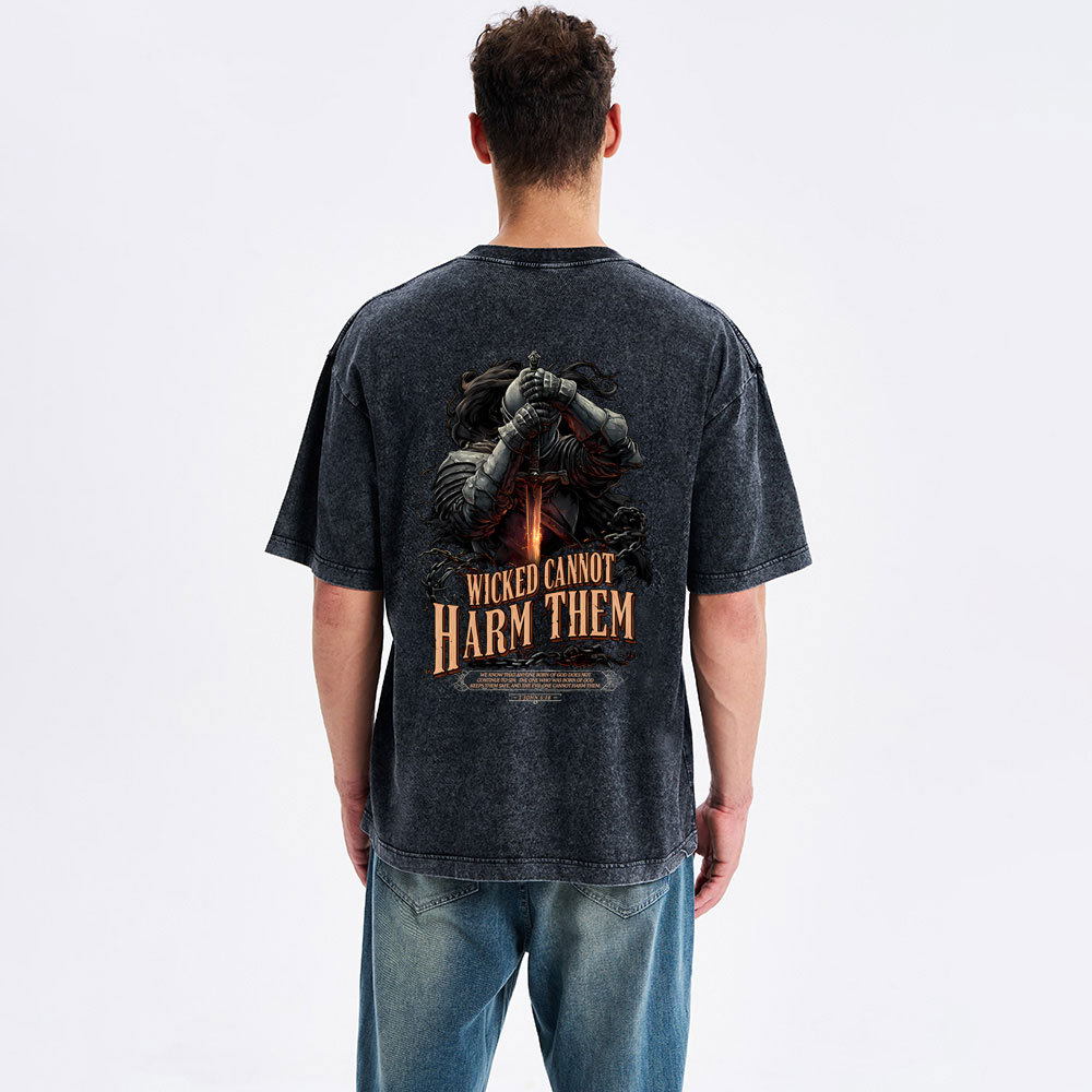 Wicked Cannot Harm Them Christian Washed T-Shirt