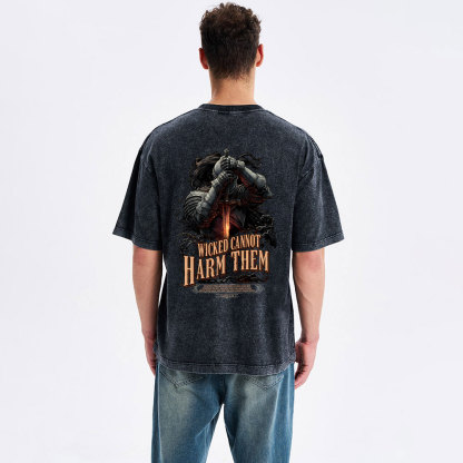 Wicked Cannot Harm Them Christian Washed T-Shirt