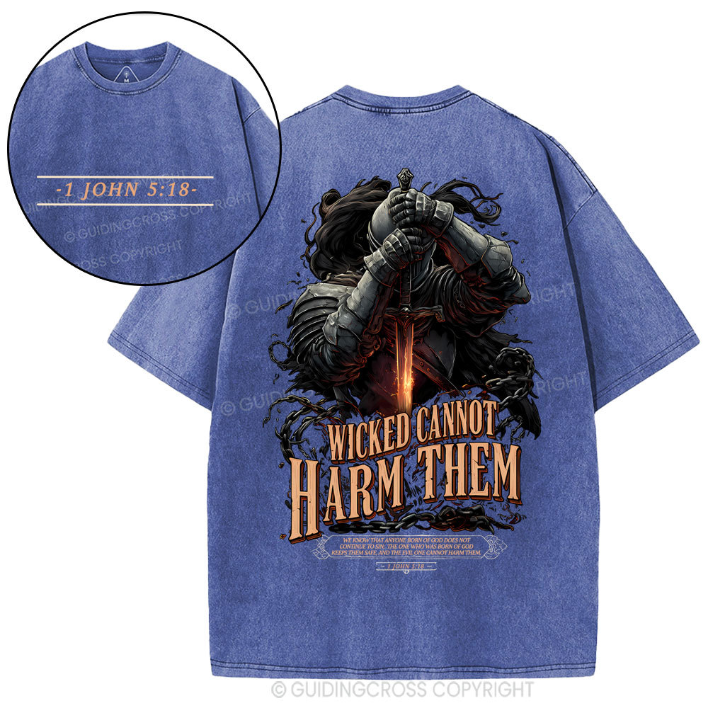 Wicked Cannot Harm Them Christian Washed T-Shirt