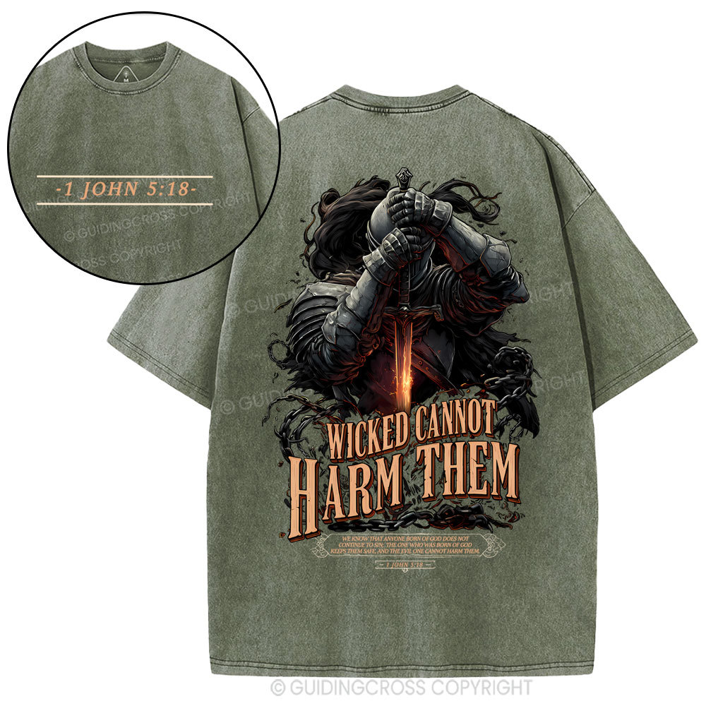 Wicked Cannot Harm Them Christian Washed T-Shirt
