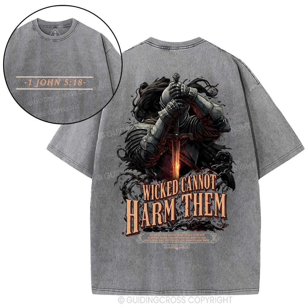 Wicked Cannot Harm Them Christian Washed T-Shirt