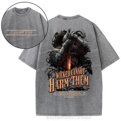 Wicked Cannot Harm Them Christian Washed T-Shirt